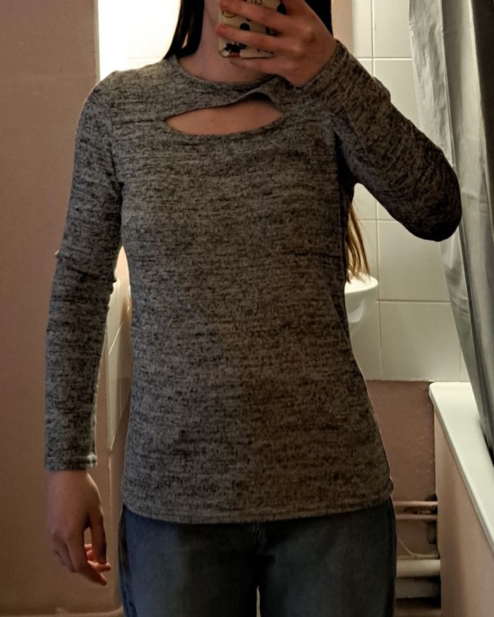 T-Shirt longues manches gris - photo numéro 2