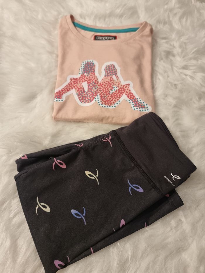 Neuf💜💜💜 ensemble tee shirt mc et corsaire de sport 8 ans fille 💜 💜💜💜💜 - photo numéro 2