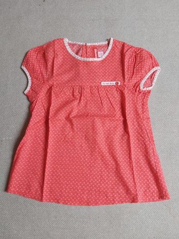 Blouse d'été rouge à rond blanc 10 ans - Orchestra