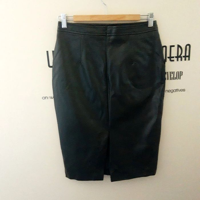 Jupe crayon mi longue cuir synthétique noir taille 38 - photo numéro 10