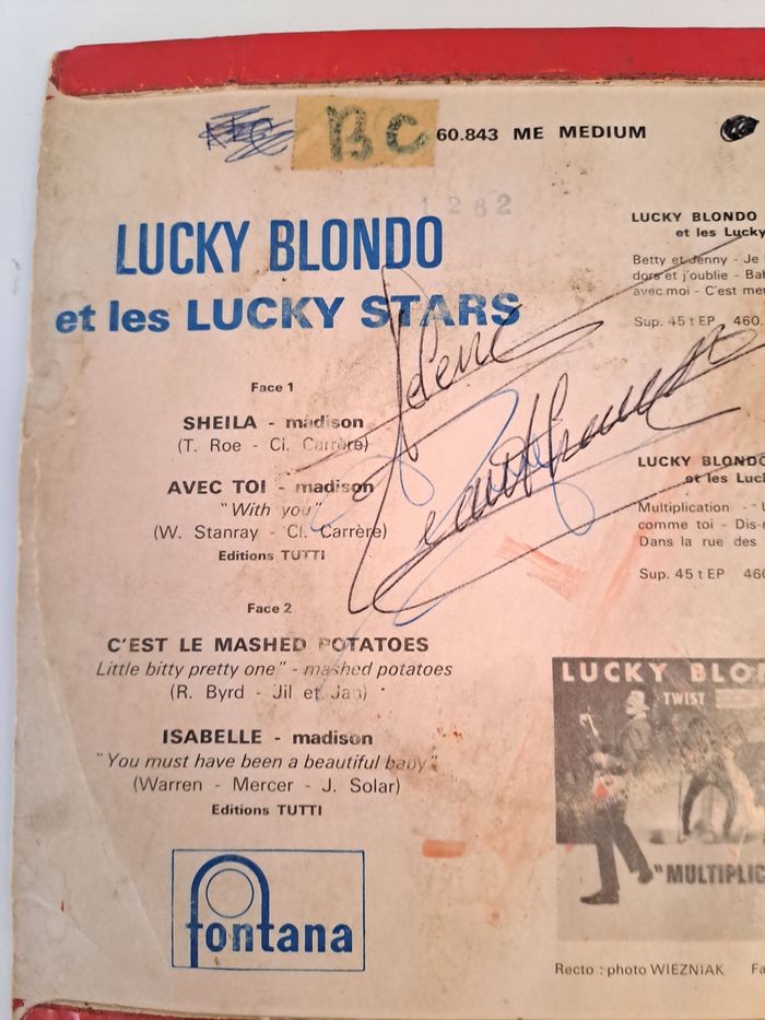 Vinyle super 45T EP Lucky Blondo - Sheila (4 titres) - RARE - État satisfaisant. - photo numéro 8