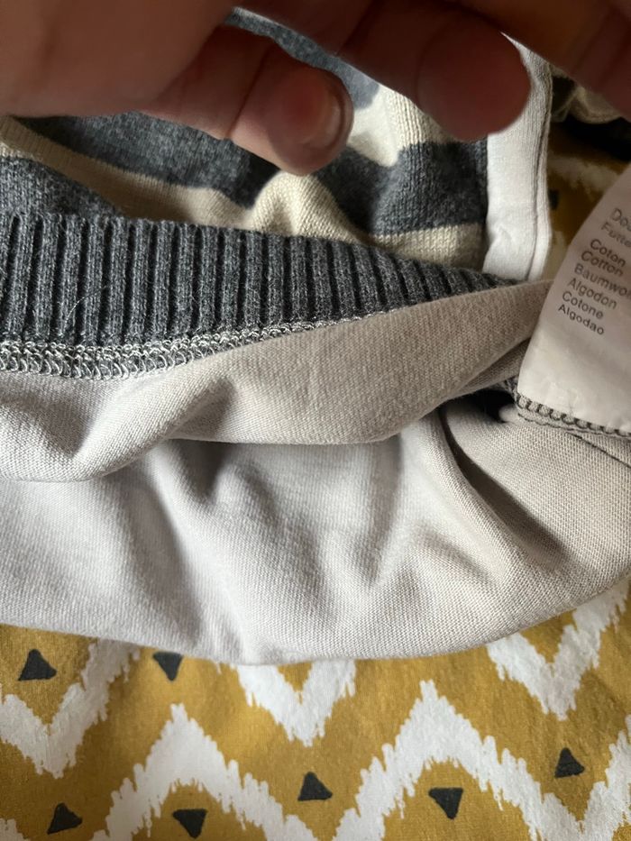 Pull 3 pommes garçon tie and dye 6 mois, gris, hiver - photo numéro 3