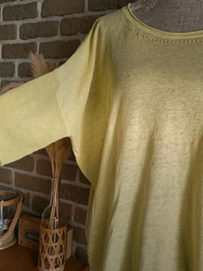 Pull léger en lin jaune vert anis La Redoute S 36 - photo numéro 10