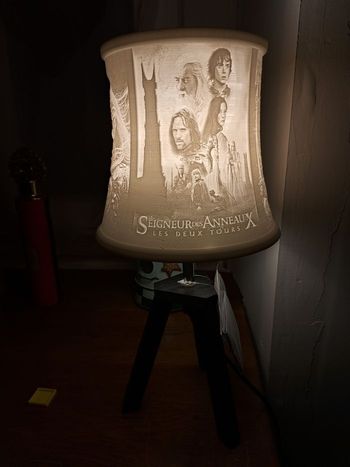 Lampe de chevet en lithophanie le seigneur des anneaux