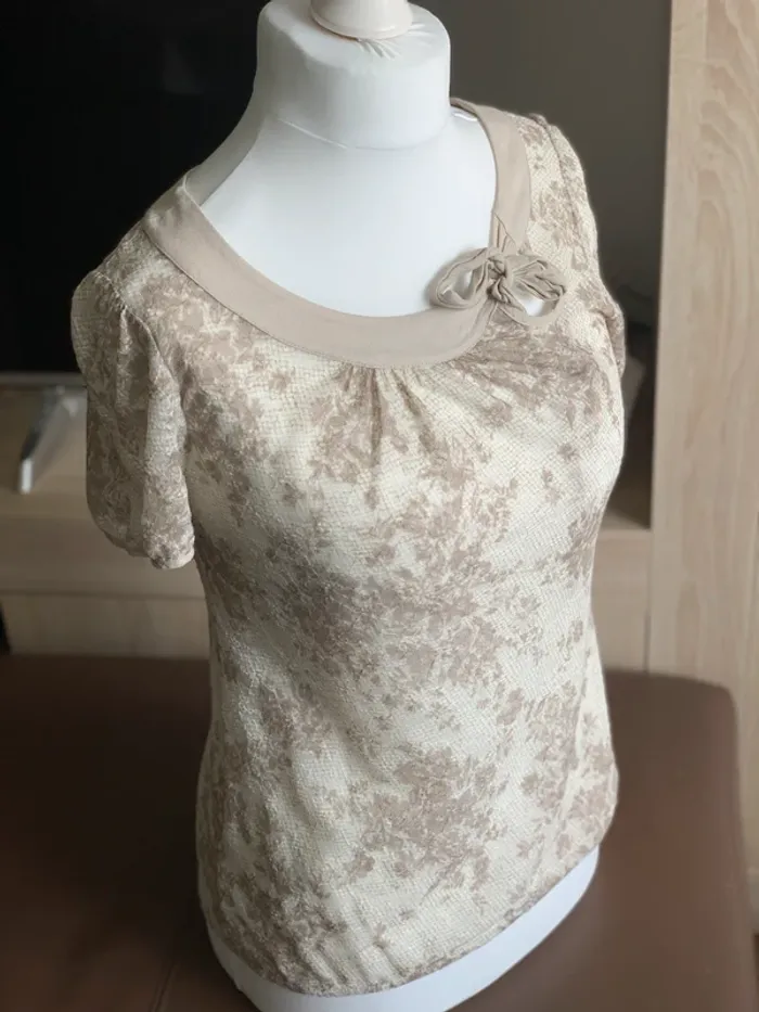 blouse MC beige crème - photo numéro 4