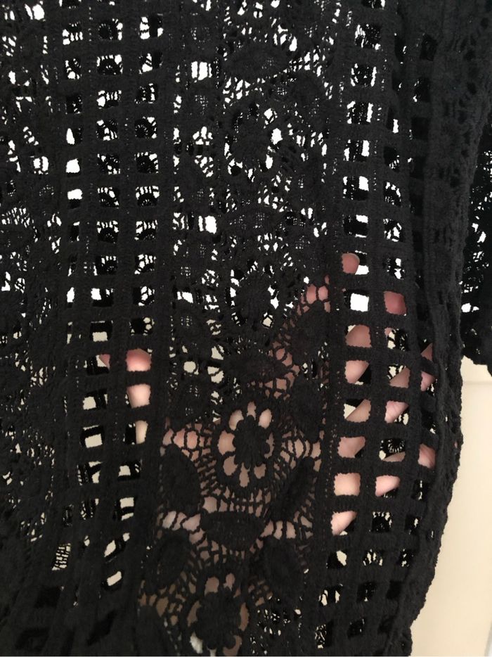 Robe de plage bohème crochet noir XS/S - photo numéro 3