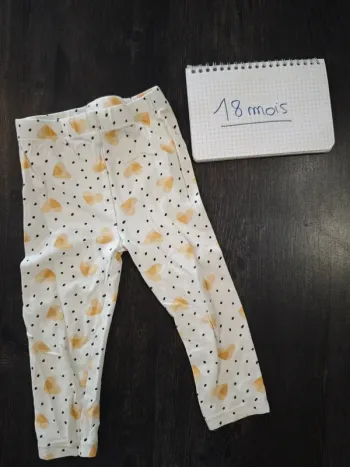 Leggins fin coeur jaune