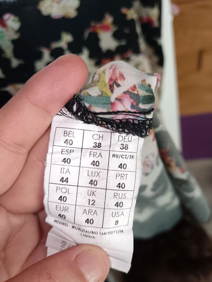 Débardeur satiné promod taille 40 fleuri - photo numéro 5