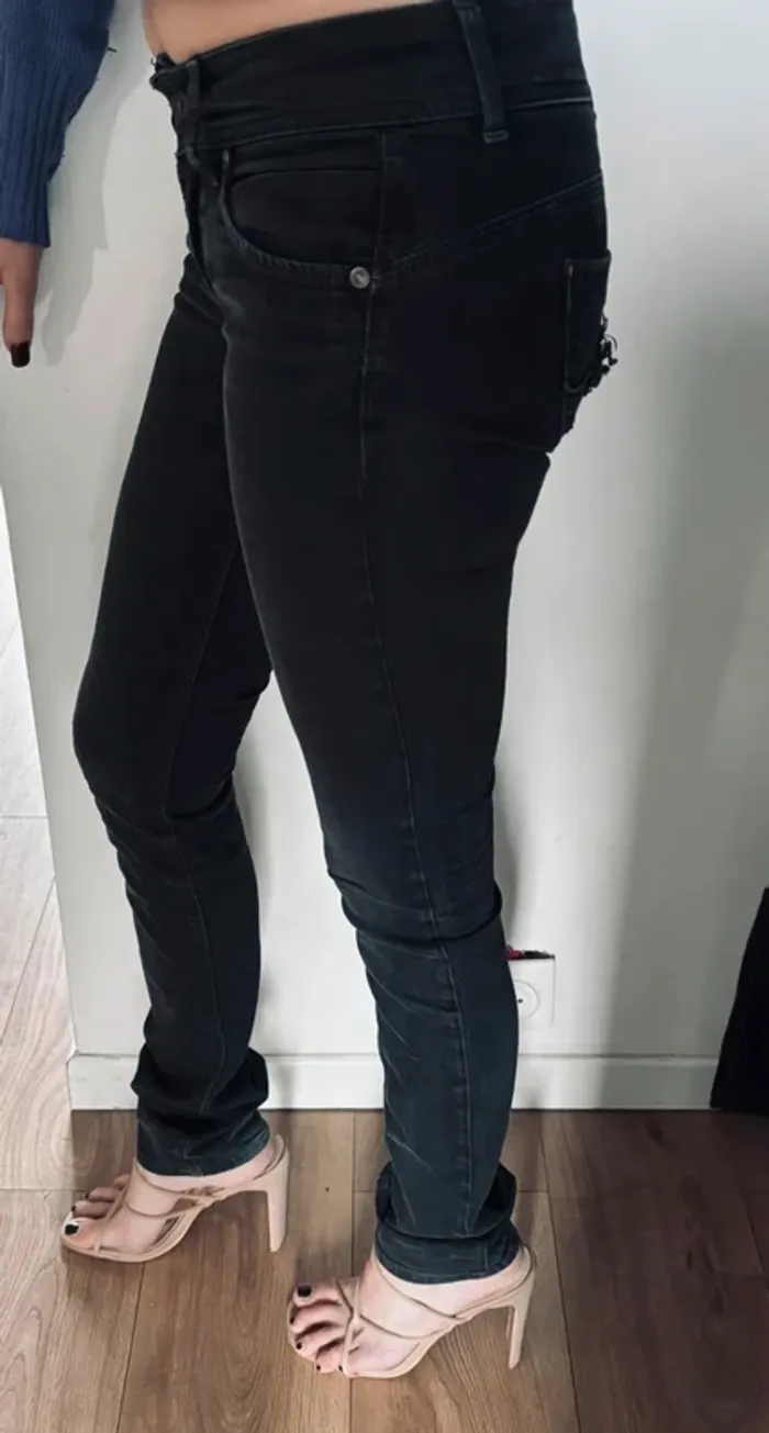 👖 Jean noir taille regular slim taille 24 (taille 34 XS) #pepejeans - photo numéro 7
