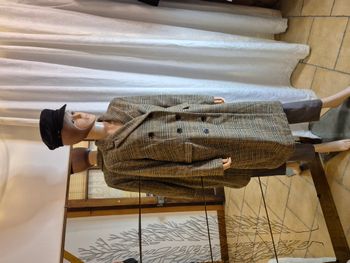 Manteau long femme à carreaux taille L