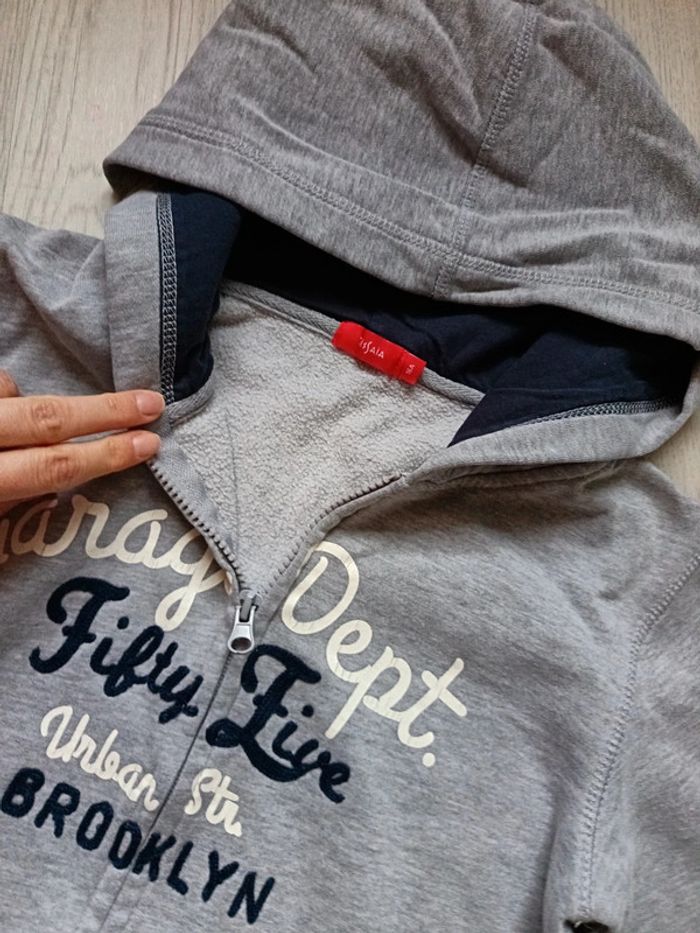 Sweat 14 ans fille gilet fermeture éclair capuche gris Tissaia - photo numéro 9