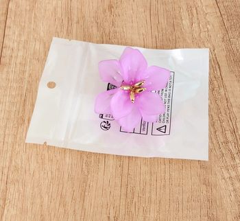 Bague réglable ajustable fleur violet lilas