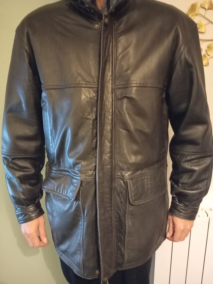 Parka homme cuir