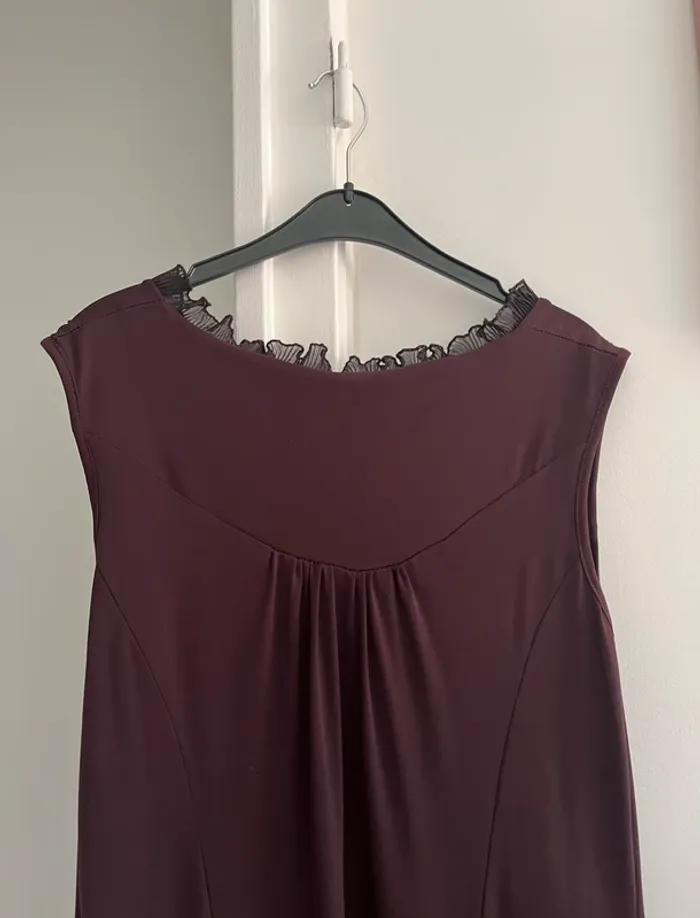 Robe chic sans manches violet foncé Scudetto T42 très bon état - photo numéro 7