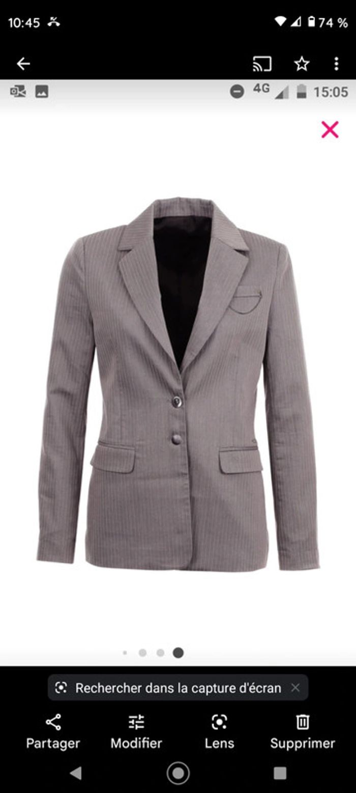 Veste classique et rock à rayures grises DDP - photo numéro 10