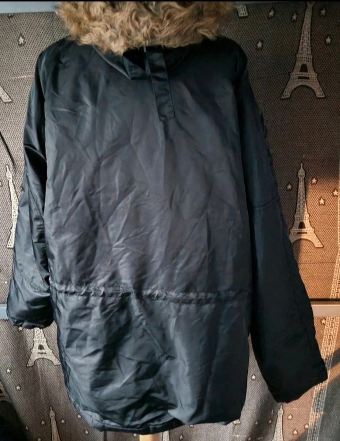 Manteau noir à capuche taille L mixte - photo numéro 3