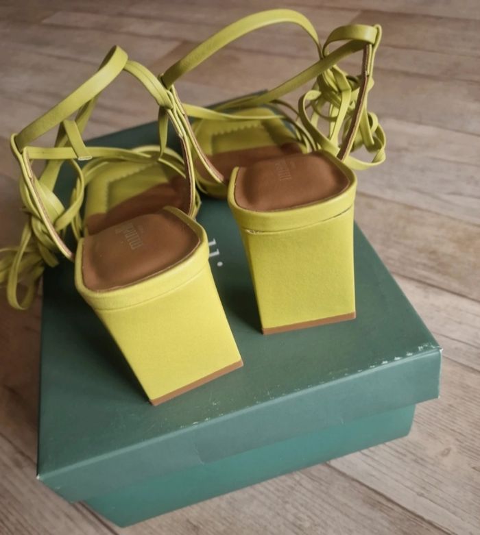 Spartiates cuir à talon pistache Minelli - photo numéro 7
