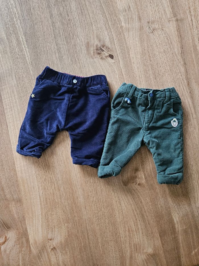 Pantalons sergent major en velours côtelé