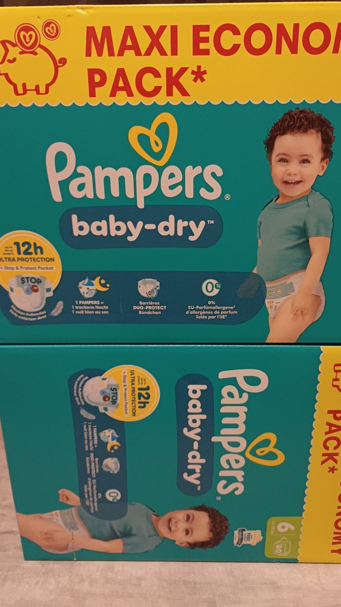 2 carton de couche pampers baby dry taille 6