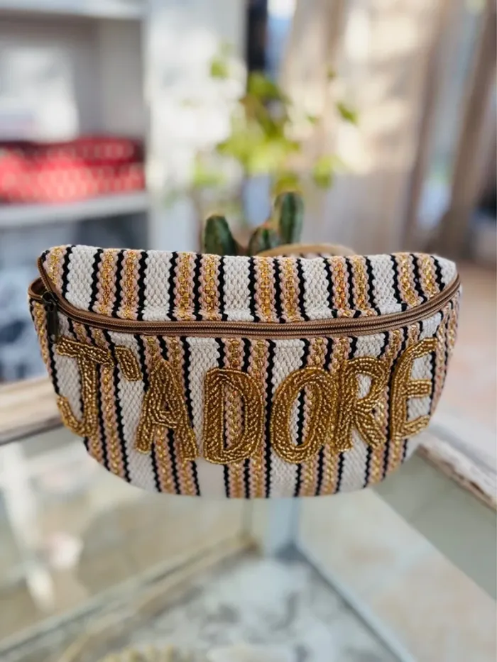 Sac tendance coton et broderies perles