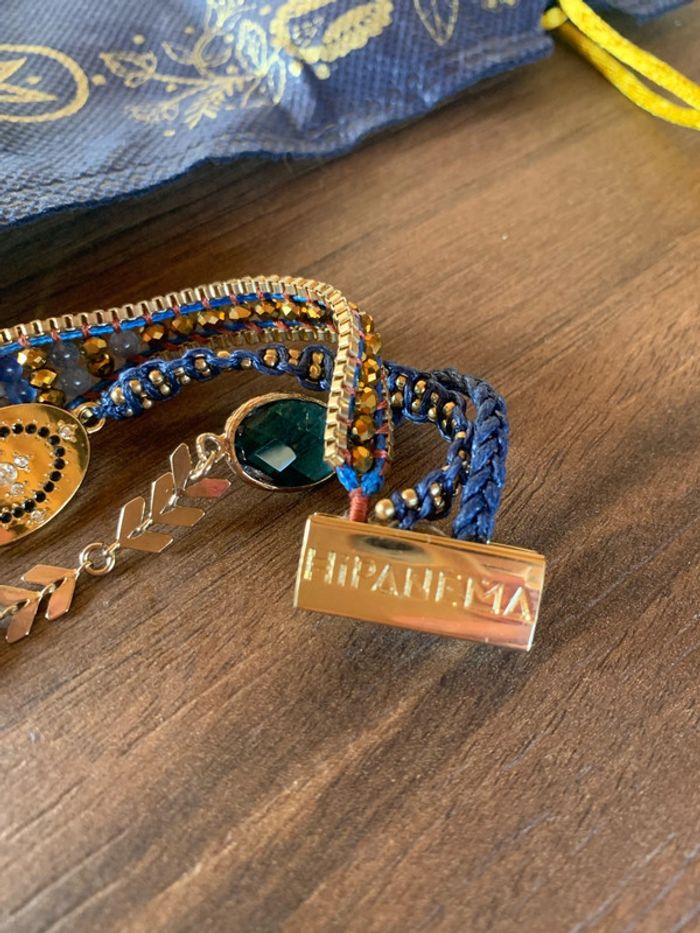 Bracelet Hipanema manchette bleu doré - photo numéro 3