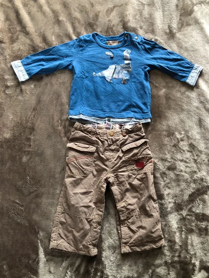Ensemble t-shirt ml et pantalon 12 mois
