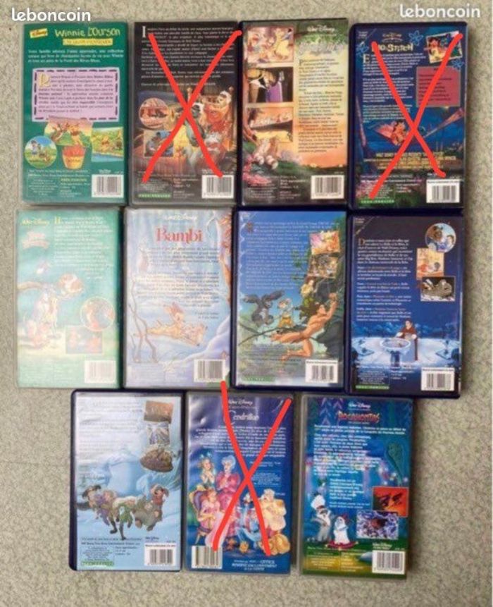 Lot de cassette VHS Disney Disney Beebs