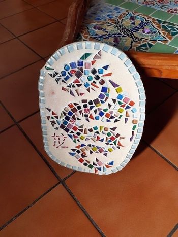 Mosaique  sur bois fait main dragon chinois