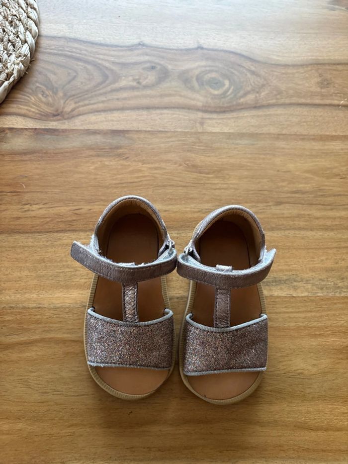 Sandales Pom d'Api Taille 22 - Rose argentée - photo numéro 5