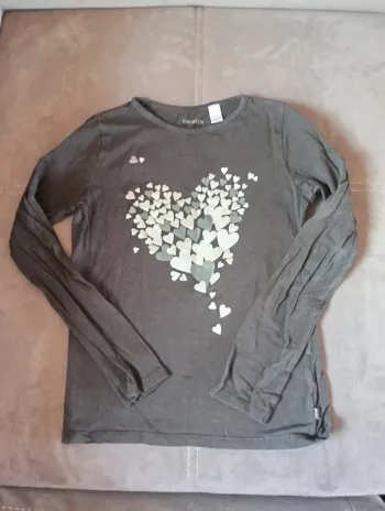 Tee shirt chemise manches longues Fille 8 ans Cœur Okaïdi