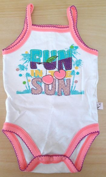 Body bébé fille 9-12 mois à bretelles Barbouillage