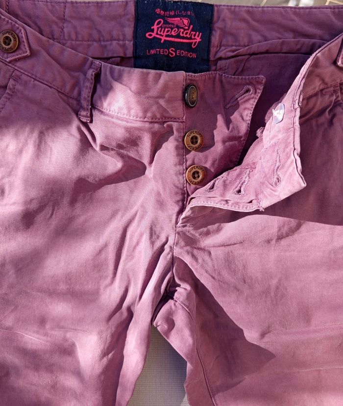 Pantalon Superdry aubergine clair chino - photo numéro 4