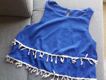 Top sans manches femme bleu