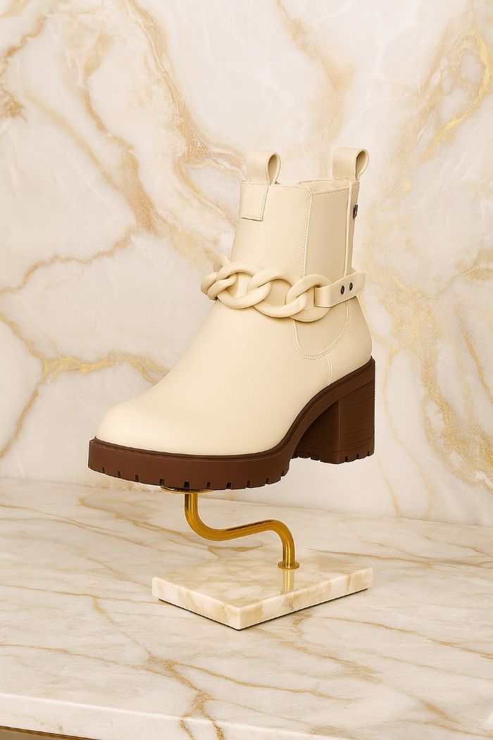 🌹stock limité - bottines chunky 'chaîne nude' lpb - photo numéro 9