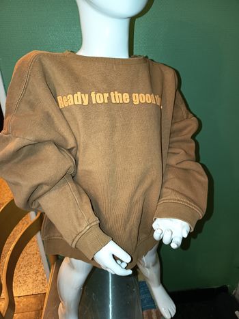 Pull col rond marron