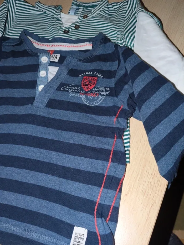 Lot de 2 t-shirts col tunisien 2 ans - photo numéro 5