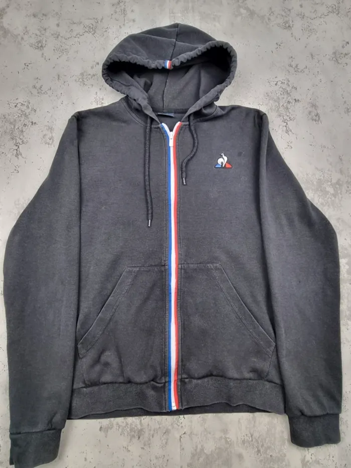 Veste zippée noire Le Coq Sportif – Taille M Homme (mesures en photos) - photo numéro 3