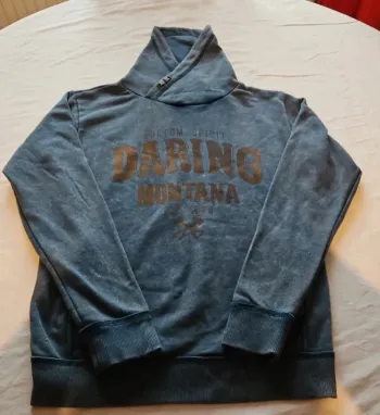 Sweat à capuche KIABI garçon 14 ans - bleu imprimé