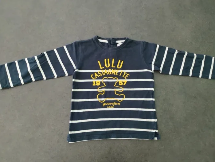 T-shirt manches longues rayé style marinière