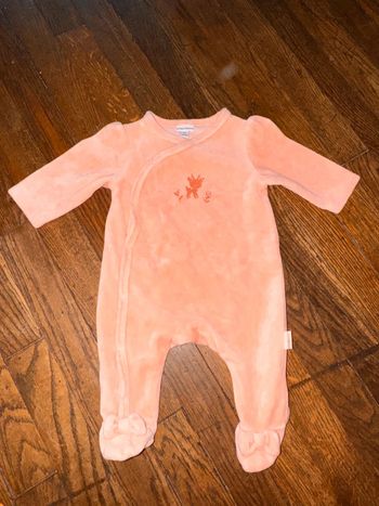 Pyjama velour  p’tit bisou 1 mois