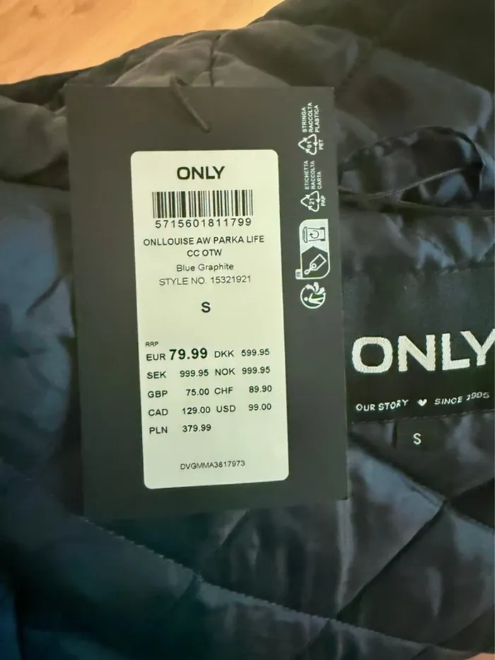 Parka ONLY Louise femme – Taille S/36 – bleu marine – Neuf avec étiquette - photo numéro 3