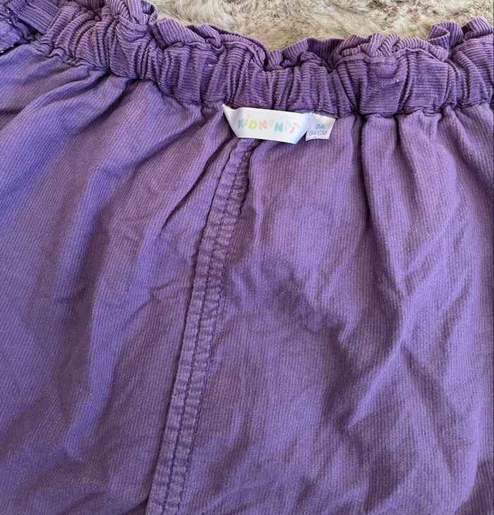Jupe évasé Velours Maille Côtelé Couleur violet  Fille 3 ans Kid Kanai - photo numéro 7