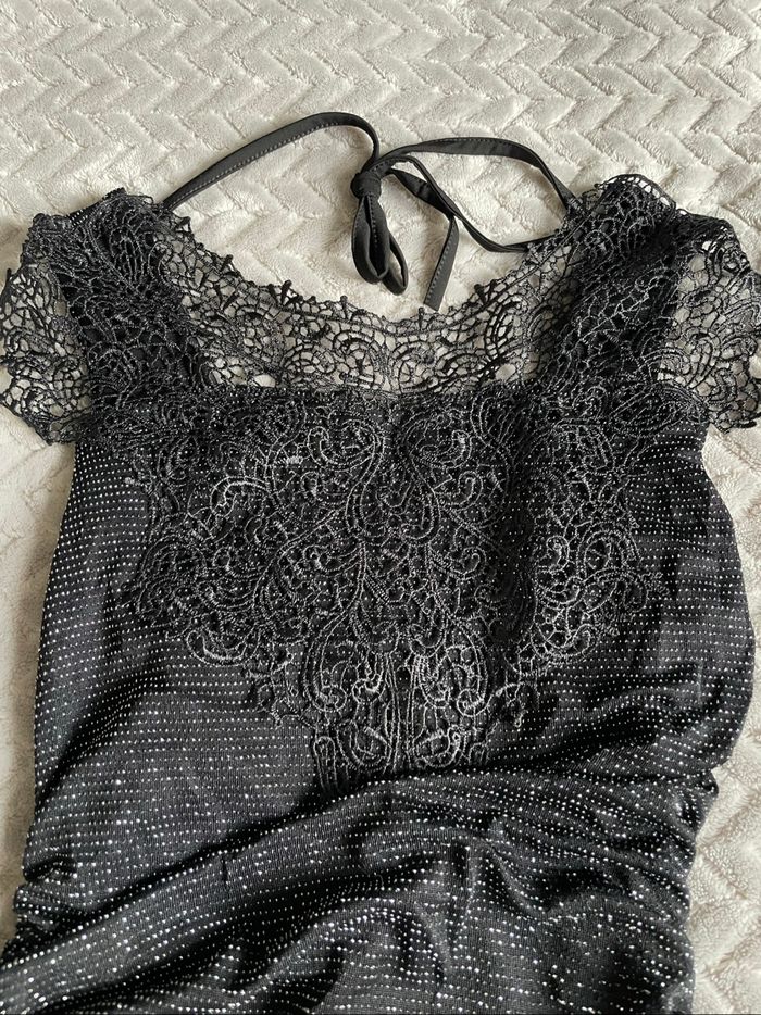 Haut noir pailleté Noël taille 38/40 - photo numéro 2