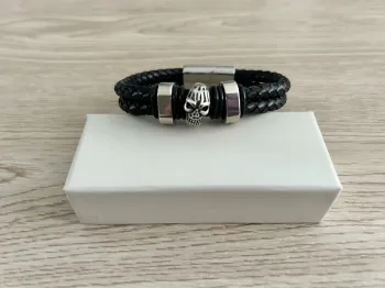 Bracelet Biker Tête de Mort Neuf