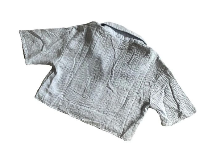 Chemise bleue manches courtes crop Jennyfer taille M neuf avec étiquette - photo numéro 2