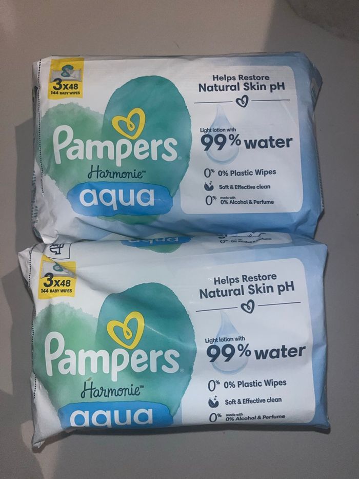 3 x lot de 3 paquets chacun lingettes Pampers Harmonie