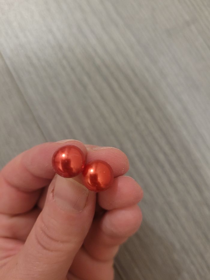 Paire boucles-d'oreilles fantaisie Rouge🌹 - photo numéro 2
