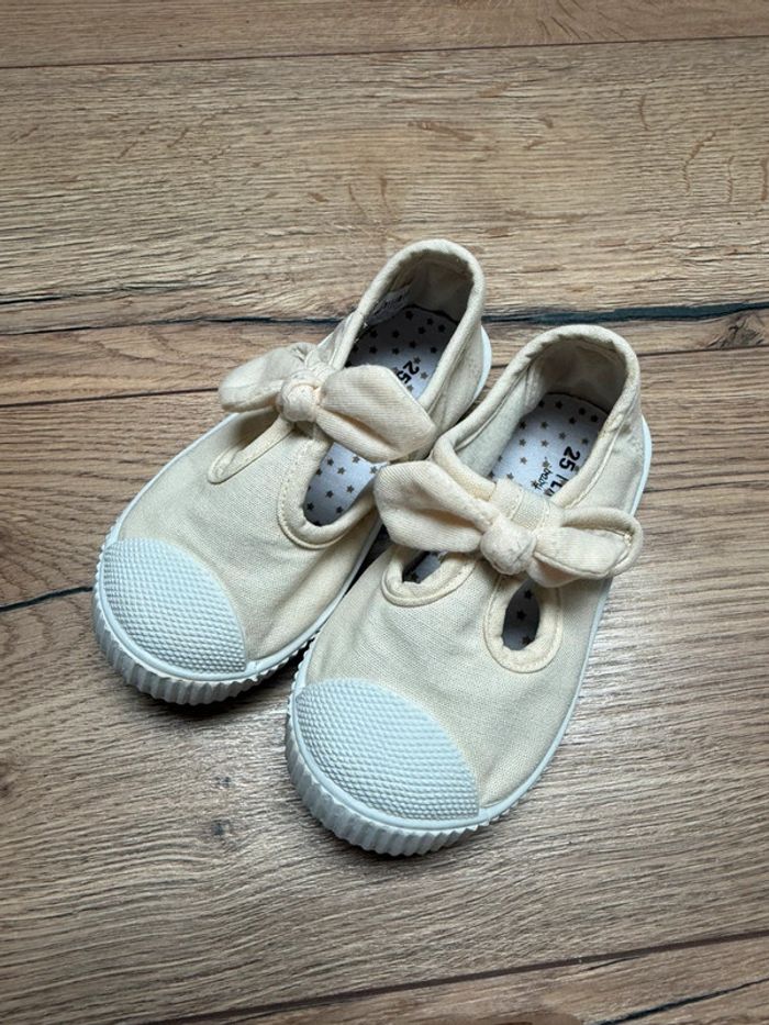 Paire de ballerines en tissu crème TEX 25 fille - photo numéro 2