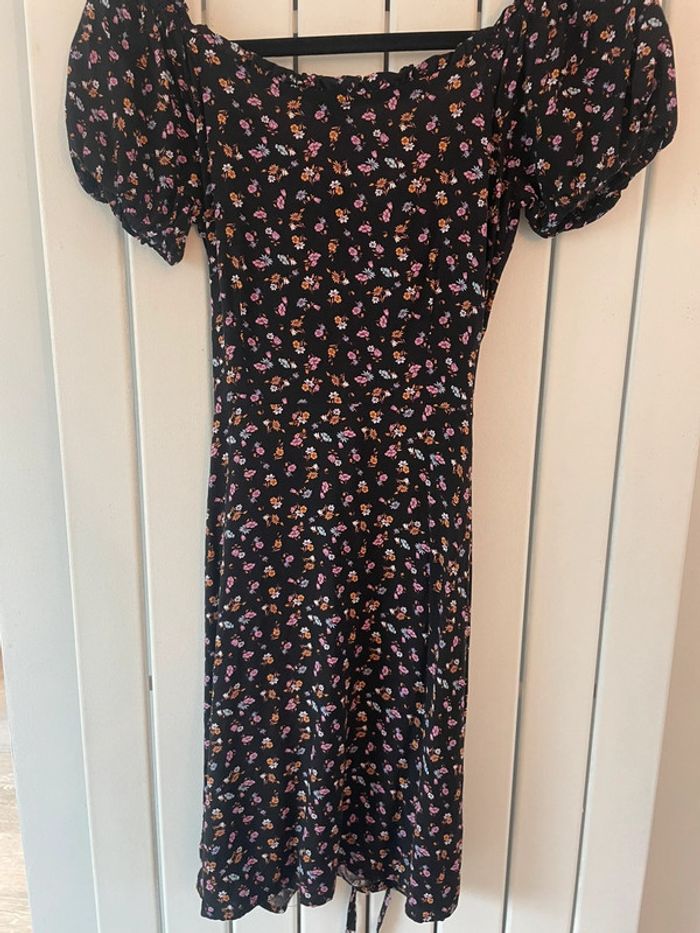 Robe noir imprimé fleur - photo numéro 4