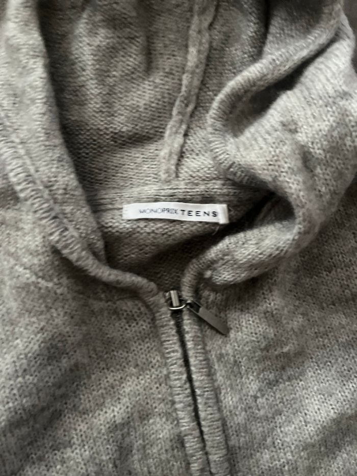Sweat à capuche Monoprix Teens gris 🧥